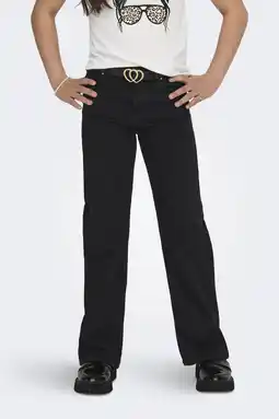 Wehkamp KIDS ONLY GIRL highwaist wide leg jeans black denim aanbieding