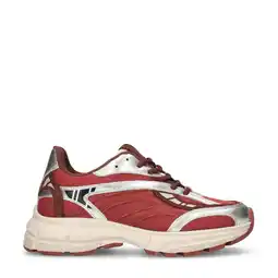 Wehkamp Sacha chunky leren sneakers rood/zilver aanbieding