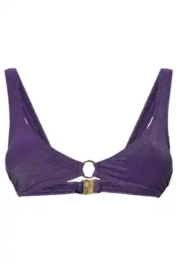 Wehkamp PIECES voorgevormde bikinitop PCLAOMI met lurex paars aanbieding
