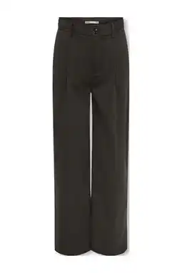 Wehkamp KIDS ONLY GIRL wide leg pantalon met krijtstreep donkerbruin aanbieding