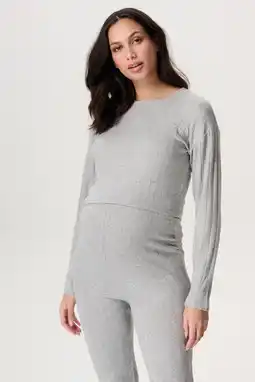 Wehkamp Noppies maternity zwangerschaps cropped top grijs fijn gebreid aanbieding
