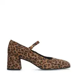 Wehkamp Manfield suède pumps met panterprint beige/bruin aanbieding
