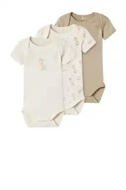 Wehkamp NAME IT BABY romper NBNBODY - beige/zand (set van 3) aanbieding