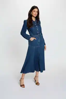 Wehkamp Morgan denim A-lijn jurk dark blue denim aanbieding