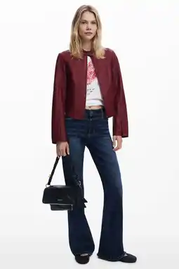 Wehkamp Desigual imitatieleren leren jas rood aanbieding