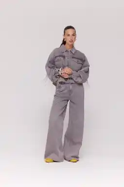 Wehkamp HARPER & YVE wide leg jeans grey denim met franjes aanbieding