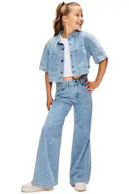 Wehkamp Retour Jeans Bella wide leg jeans light blue denim aanbieding