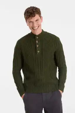 Wehkamp Anytime gebreide trui met opstaande kraag khaki aanbieding