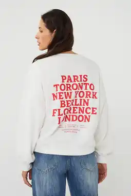 Wehkamp Esqualo sweater met backprint ecru aanbieding
