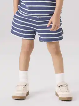 Wehkamp NAME IT MINI regular gestreepte casual short blauw met textuur aanbieding