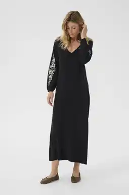 Wehkamp Cream maxi jurk zwart aanbieding