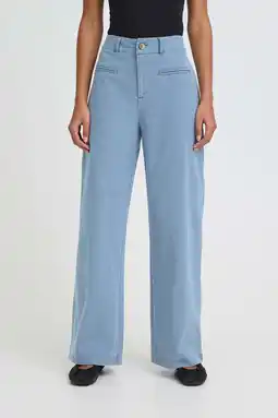 Wehkamp ICHI highwaist wide leg jeans light blue denim aanbieding