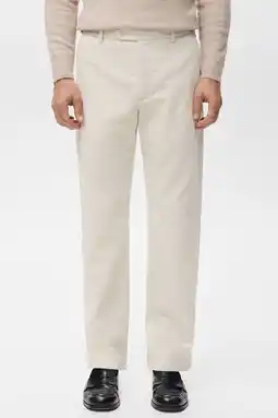 Wehkamp Mango Man corduroy regular chino ecru aanbieding