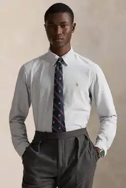 Wehkamp Polo Ralph Lauren regular gestreepte casual overhemd wit aanbieding