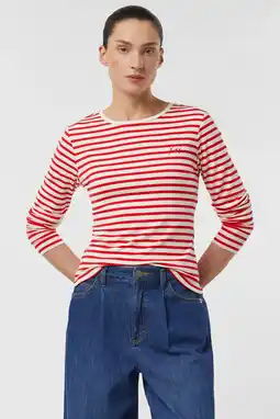 Wehkamp comma gestreepte top rood aanbieding