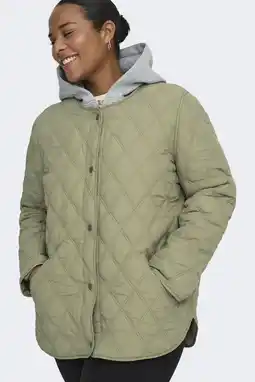Wehkamp ONLY CARMAKOMA tussenjas quilted groen aanbieding