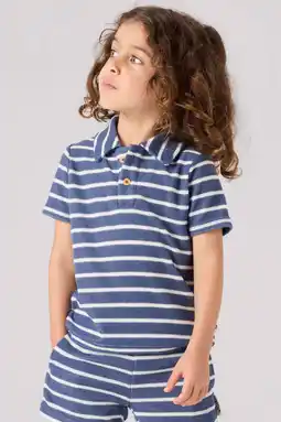 Wehkamp NAME IT MINI gestreepte polo blauw aanbieding