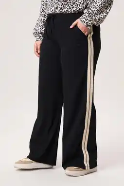 Wehkamp Miss Etam Plus broek zwart met bies aanbieding