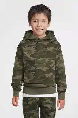 Wehkamp Anytime hoodie met camo print khaki aanbieding