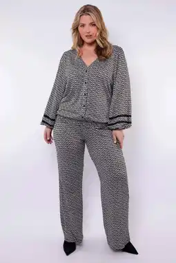 Wehkamp Exxcellent wide leg regularwaist broek zwart aanbieding
