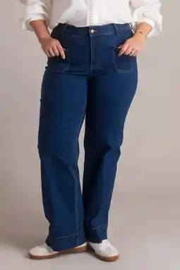 Wehkamp Yest Curve highwaist bootcut jeans dark blue denim aanbieding