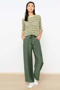 Wehkamp LOLALIZA high waist wide leg broek kaki aanbieding