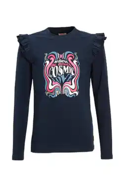 Wehkamp Orange Stars Longsleeve met printopdruk donkerblauw aanbieding