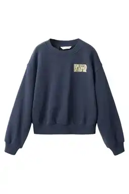 Wehkamp Mango Kids sweater met backprint donkerblauw aanbieding