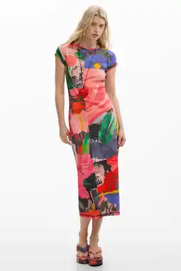 Wehkamp Desigual gebloemde zomerjurk roze aanbieding