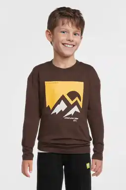 Wehkamp Me & My Monkey longsleeve met printopdruk donkerbruin aanbieding
