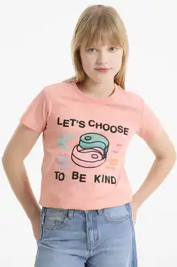 Wehkamp Me & My Monkey T-shirt met printopdruk koraalrood aanbieding