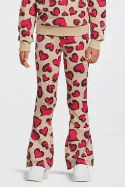 Wehkamp Orange Stars flared broek met hartjesprint Elise Beige aanbieding