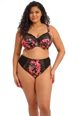 Wehkamp Elomi high leg slip Morgan zwart/rood aanbieding