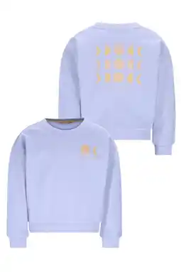 Wehkamp Like Flo sweater met backprint lichtblauw aanbieding