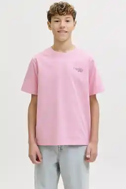 Wehkamp JACK & JONES JUNIOR T-shirt met backprint roze aanbieding