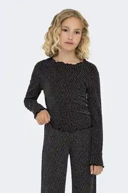 Wehkamp KIDS ONLY GIRL glitter top zwart/zilver aanbieding