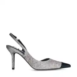 Wehkamp Sacha slingback pumps zilver/zwart aanbieding