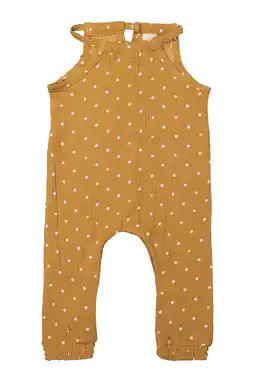 Wehkamp Riffle Amsterdam jumpsuit bruin met stippen aanbieding