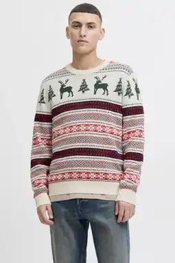 Wehkamp JACK & JONES kersttrui gebreid donkergroen aanbieding