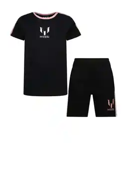 Wehkamp Messi T-shirt + korte broek zwart aanbieding