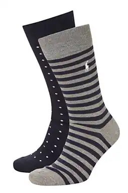 Wehkamp Ralph Lauren sokken - donkerblauw/grijs (set van 2) aanbieding
