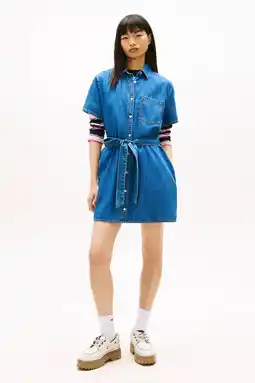 Wehkamp Tommy Jeans denim A-lijn jurk medium blue denim aanbieding