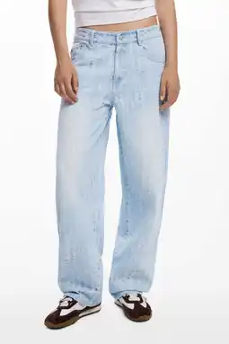 Wehkamp Desigual lowwaist baggy jeans light blue denim aanbieding