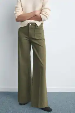 Wehkamp Mango wide leg highwaist jeans kaki aanbieding