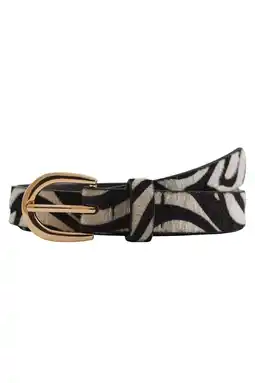 Wehkamp WE Fashion riem zebraprint zwart/ecru aanbieding