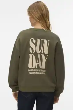 Wehkamp VERO MODA sweater met backprint groen aanbieding
