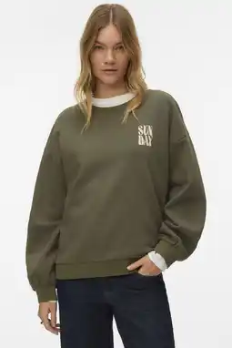 Wehkamp VERO MODA sweater met backprint groen aanbieding