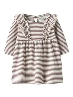 Wehkamp NAME IT BABY korte jurk met krijtstreep rood aanbieding
