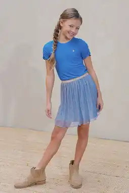 Wehkamp Like Flo plissé rok lichtblauw aanbieding
