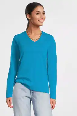 Wehkamp Anytime longsleeve V-hals blauw aanbieding